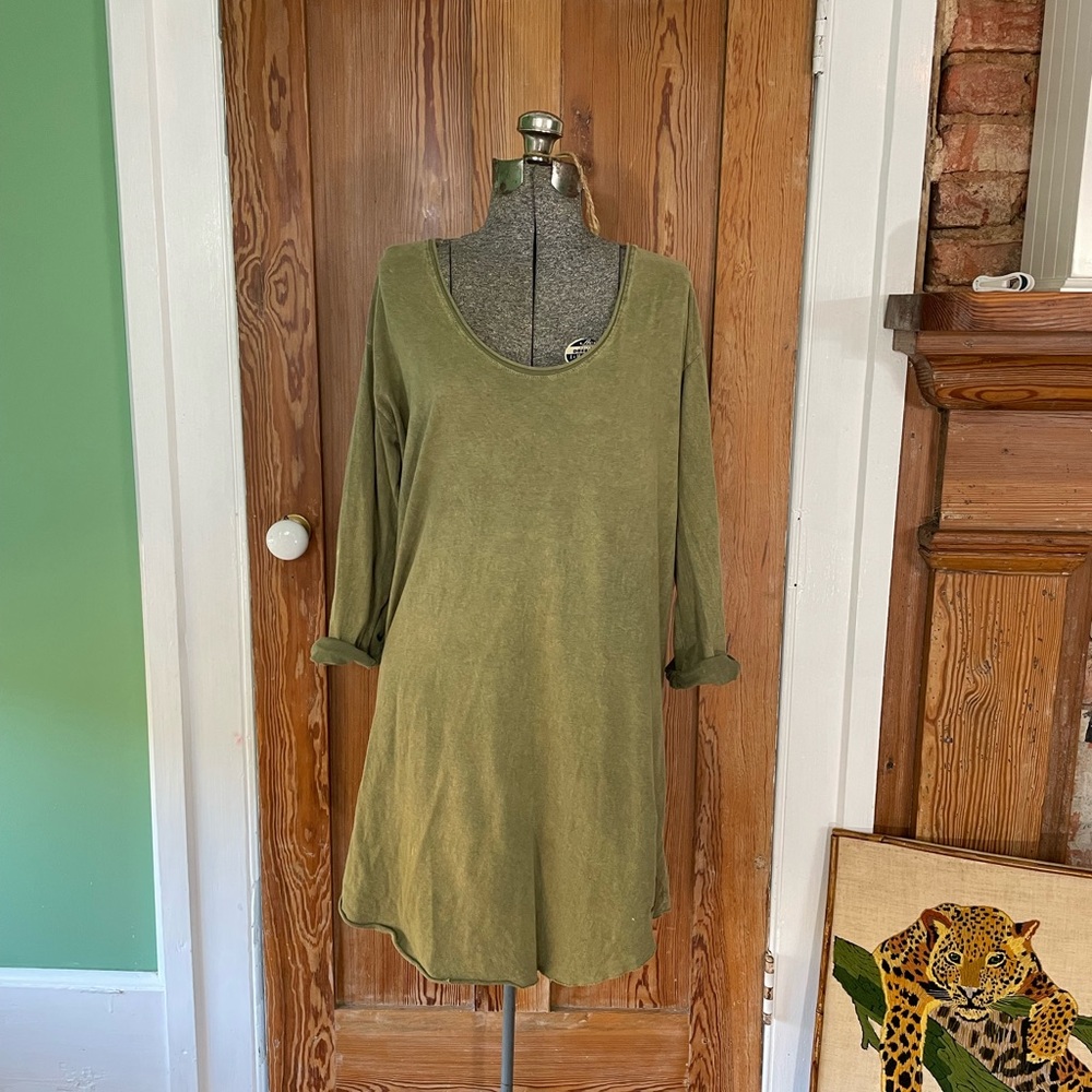 TRIBE KELLEY Green Acid T Shirt Dress - Size XL